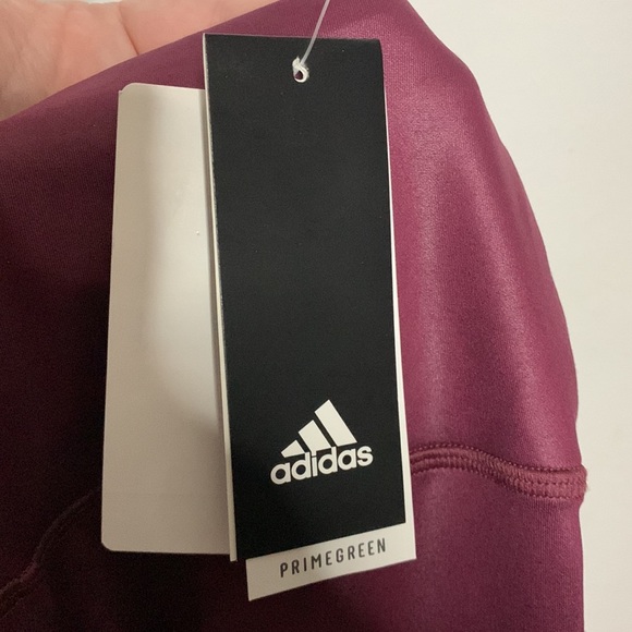 WOMENS PLUS SIZE ADIDAS X ZOE SALDANA AEROREADY SHINE TIGHTS, VICTORY CHRIMSON - Picture 8 of 8